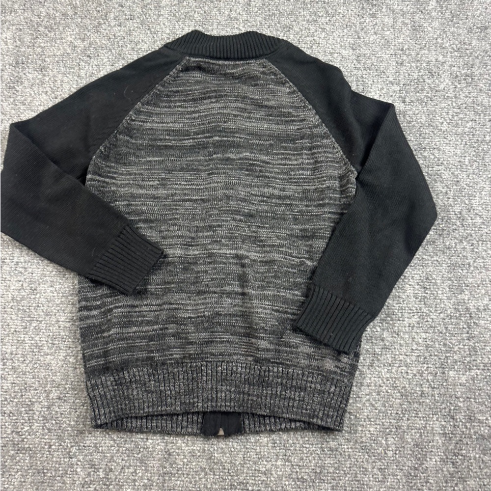 RUMI + RYDER Boys Black/Grey Baseball Collar Full Zip Sweater size: Small (6-7) - Picture 2 of 6